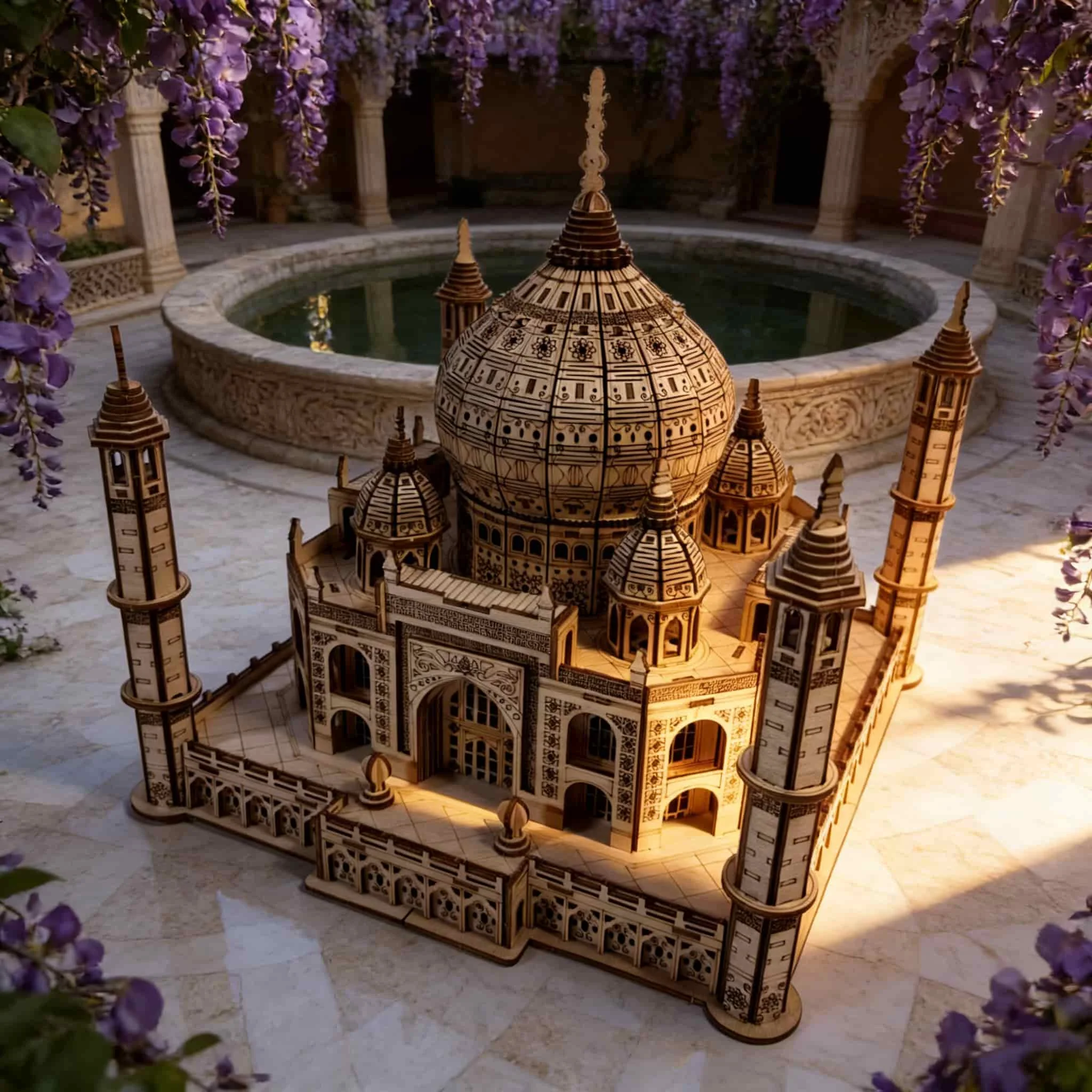 Modelo De Rompecabezas De Madera En 3d Del Taj Mahal