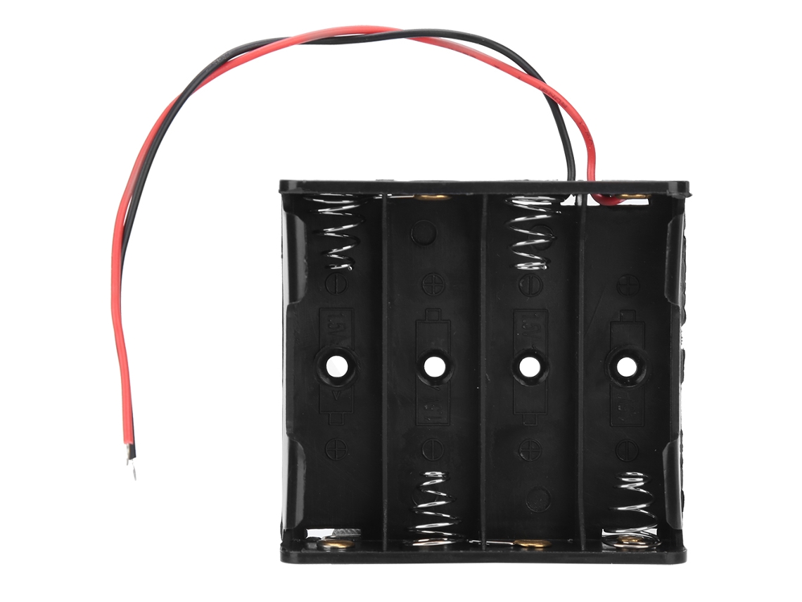 Porta Pilas Aa 4x Con Cable, Caja De Plástico Para Pilas Aa, 10 Piezas