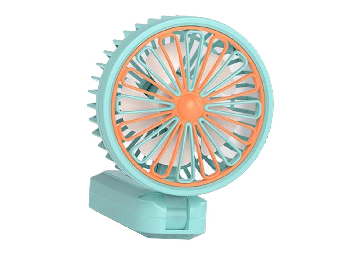 Mini Ventilador Portátil De Mano De Abs Con 2 Velocidades, Recargable Por Usb, Silencioso, Plegable Y Con Luz Nocturna Azul.