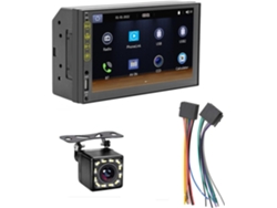 Autorradio De 7 Pulgadas En Abs Negro Con Carplay, Pantalla Táctil Hd De Doble Din Y Android Auto.