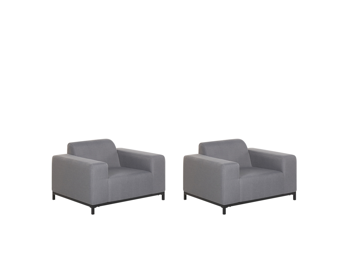 Sillón BELIANI Rovigo de Poliéster Gris 105x84x68