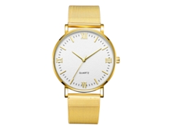 Reloj De Pulsera De Cuarzo De Silicona Zhoulianfa Con Esfera Redonda Sencilla, Unisex E Informal (dorado)