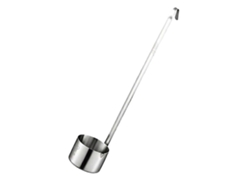 Cuchara medidora de acero inoxidable 304 con gancho, cucharón para salsa de 50 ml para servir con precisión.