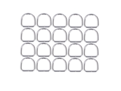 20 Piezas Anillos D De Metal De Hierro Premium Resistentes Para Ropa Bolsas 3.8x25x25mm Plata