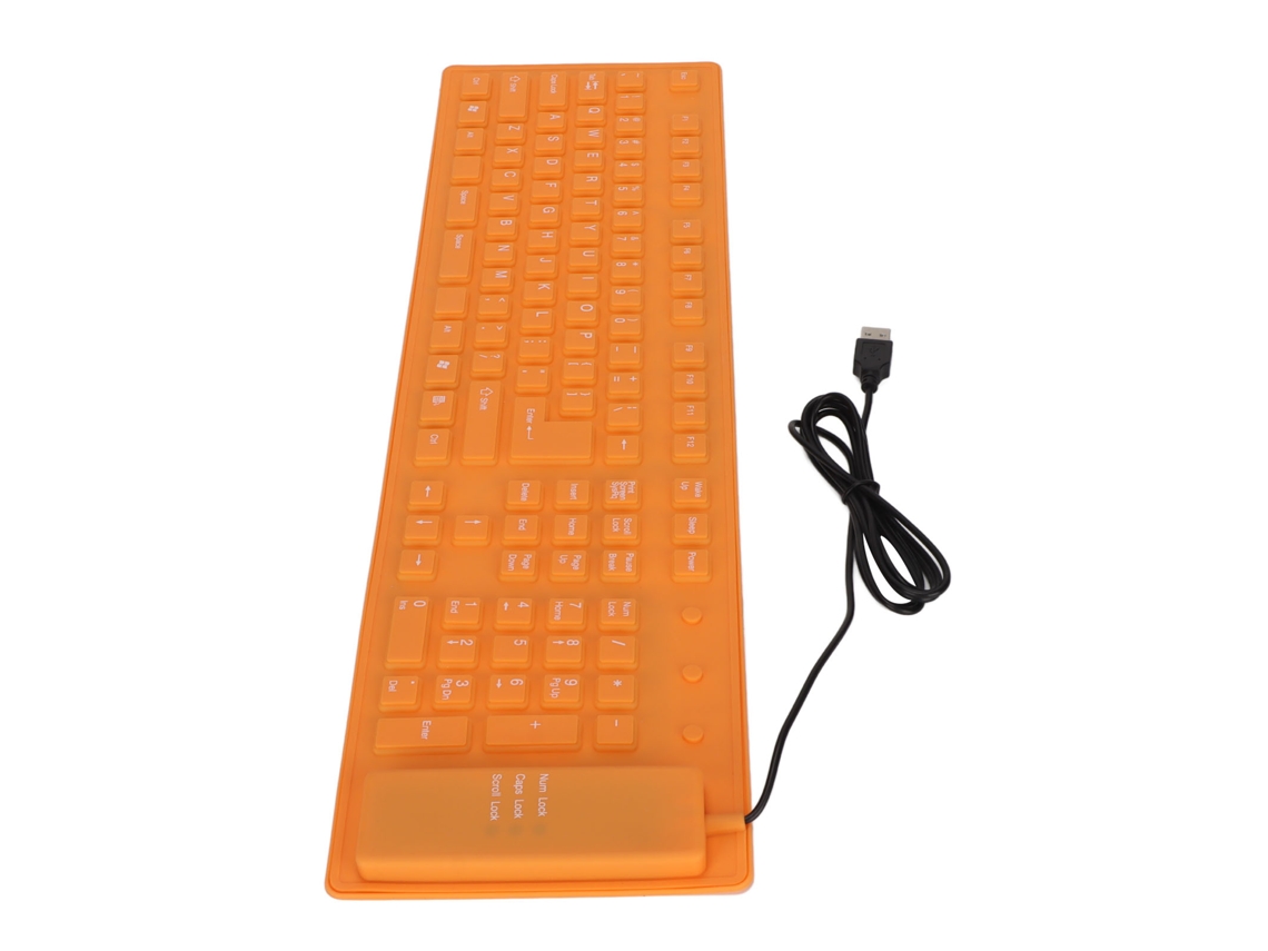 Teclado Plegable De Silicona Impermeable Naranja