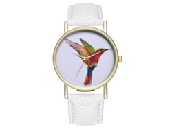Reloj Deportivo Casual Unisex De Cuarzo Analógico Con Correa De Cuero Blanco
