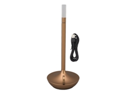 Lámpara De Mesa Led Inalámbrica Recargable Portátil Con 3 Niveles De Brillo Y Diseño De Vela - Dorada