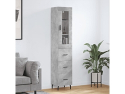 Aparador De Madera Contrachapada Gris Hormigón 34,5x34x180 Cm