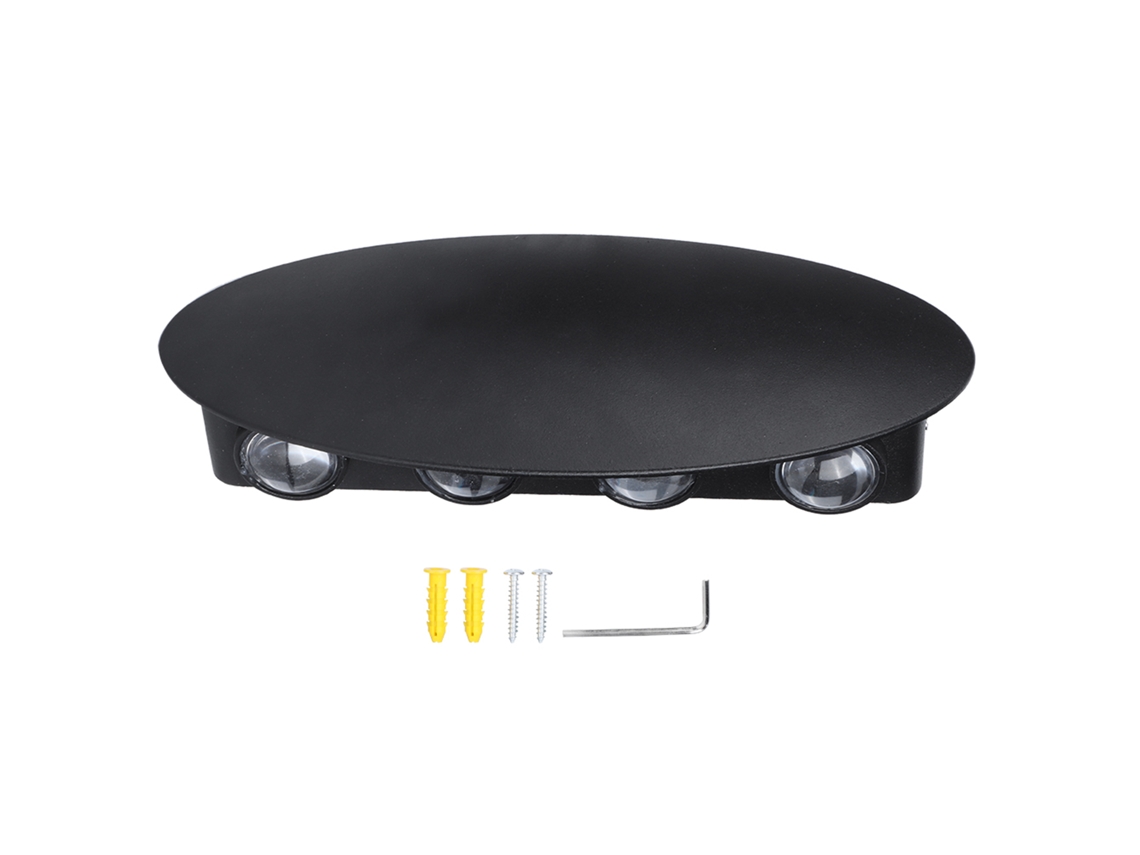 Lámpara de pared LED impermeable de 8 W, modelo 2026, para uso en exteriores y pasillos, luz blanca cálida, AC85-265V, montaje en pared.