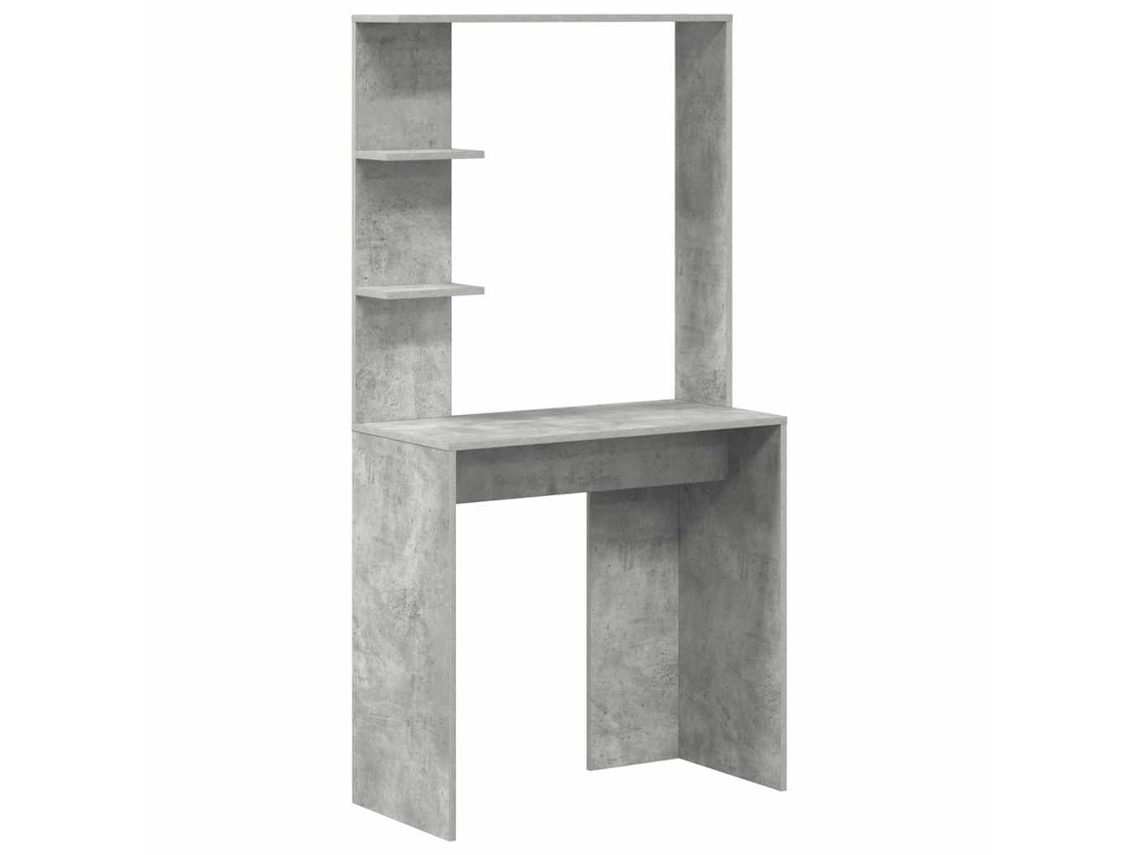 Maison Exclusive - Escritorio Con Estante Gris Concreto 78,5 X 37 X 154,5 Cm