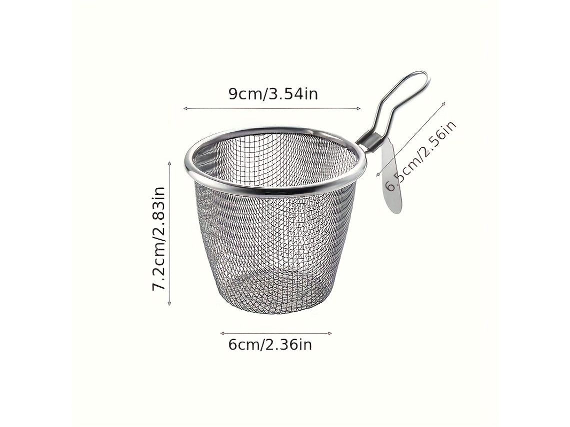 Cesta Coladora Pequeña De Acero Inoxidable Para Sartenes Calientes, Ideal Para Retirar Restos De Comida.