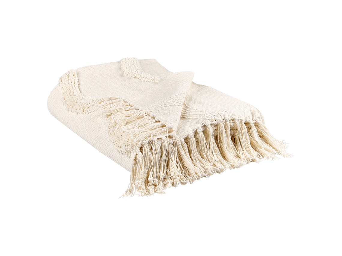 Manta BELIANI Khari (Beige - Algodón - 125 x 150 cm)