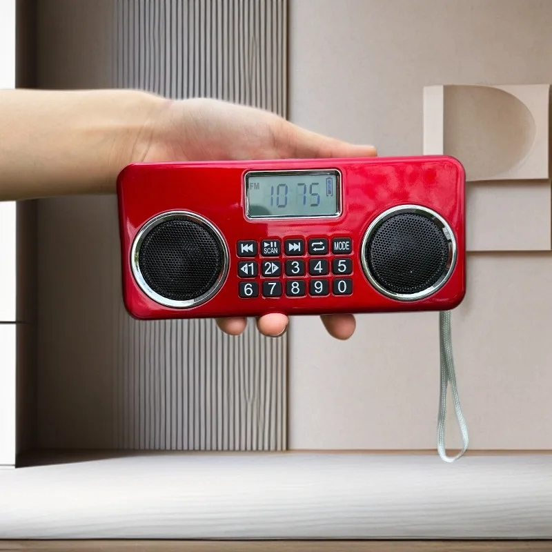 Radio portátil Bluetooth MDUG con despertador, pantalla LED, llamadas manos libres, entrada auxiliar y ranura para tarjeta TF.