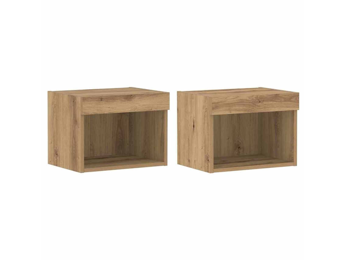 Conjunto De Mueble De Tv 2 Uds | Armario Para Tv Roble Artesanal 40 X 30 X 30 Cm