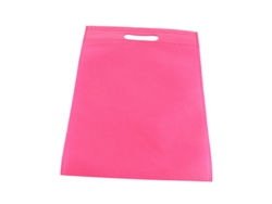 50 Bolsas De Tela No Tejida Ecológicas De Boca Plana De 25x35cm, Color Rojo Y Rosa.