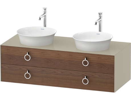 DURAVIT Tulip blanco, mueble de baño colgado en la pared, ancho 1300 x profundidad 550mm, con 2 cajones, con tirador, WT4993B