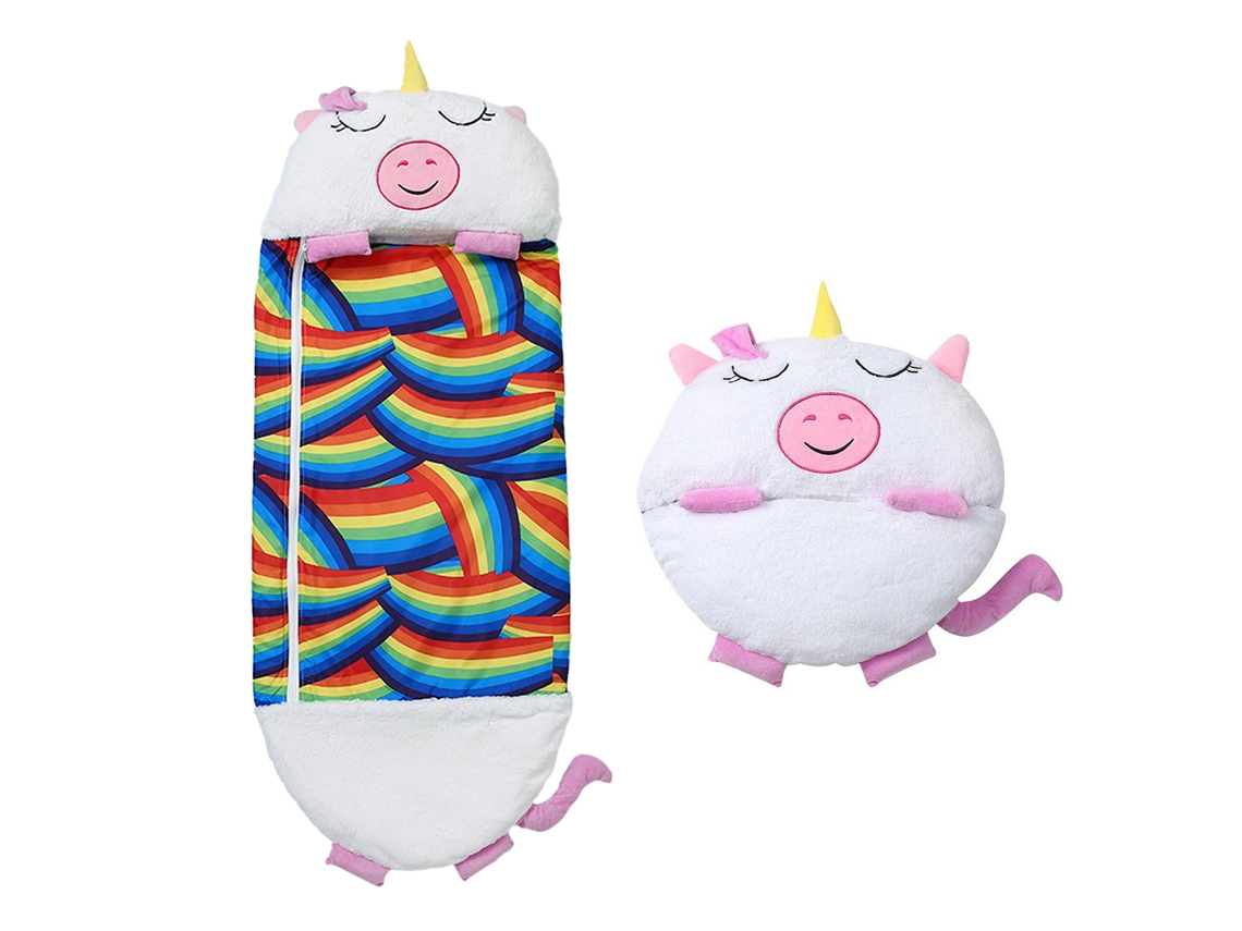 Saco De Dormir Convertible En Almohada, Para Niños, Unicornio. Tacto Peluche. Pequeño / S 135x50cm.