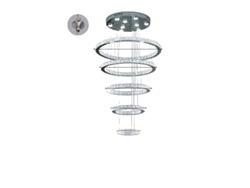 Lámpara colgante de cristal K9, diseño nórdico, 3 anillos, D40 x D30 x D20 cm, OEM