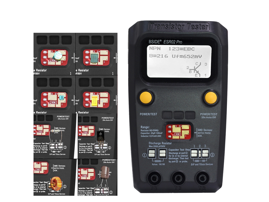 Probador Digital Multifuncional Para Transistores, Diodos, Triodos, Resistencias, Capacitancia, Inductancia Y Mosfet.