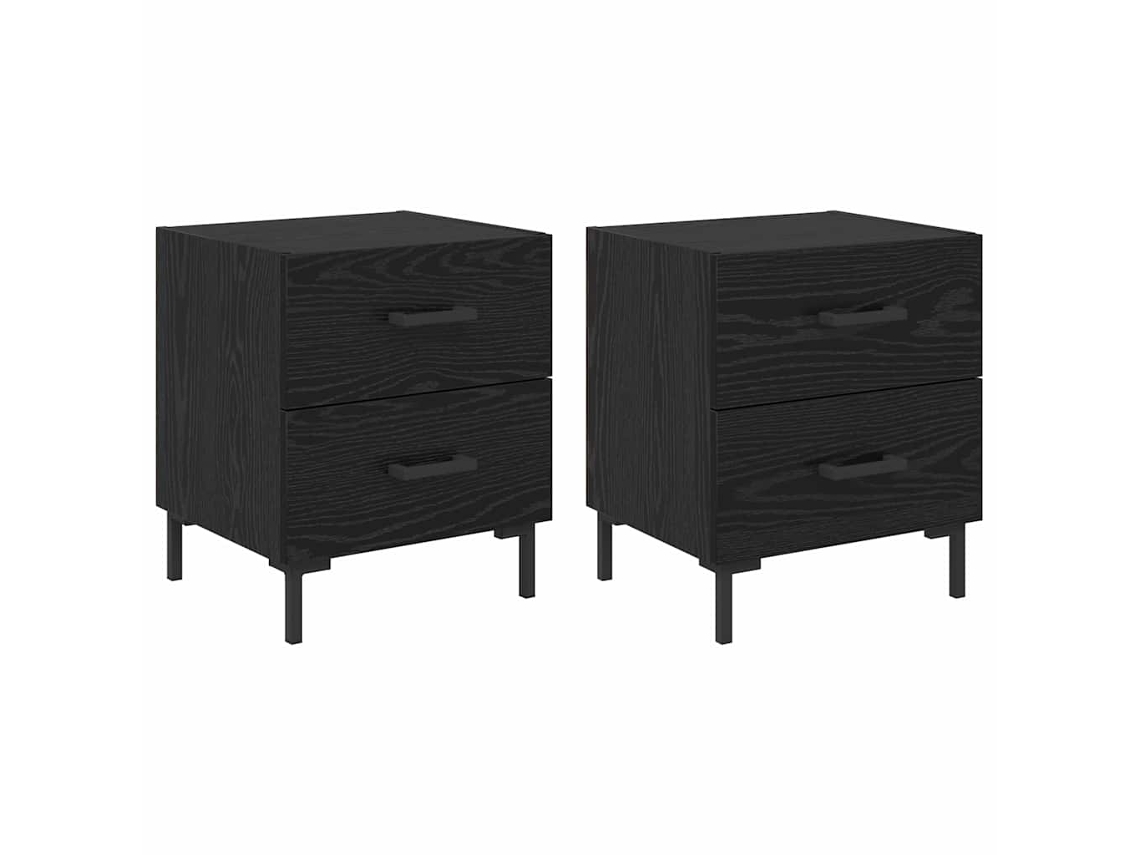 Juego de mesita de noche de 2 piezas, roble negro, 40 x 35 x 47,5 cm, EXCLUSIVA DE LA CASA