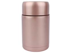 Botella térmica portátil de acero inoxidable de 1 l, con vaso y tapa, color rosa