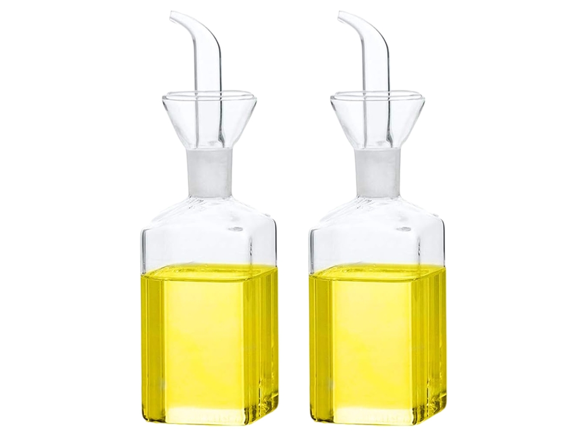 Set de 2 botellas de cristal, dosificador de aceite y vinagre, para cocina NEVEANCE