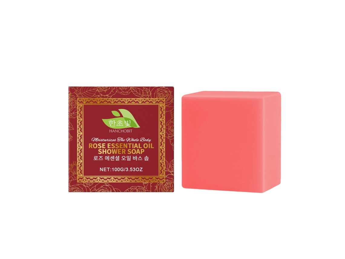 Jabón de baño con aceite esencial de rosa