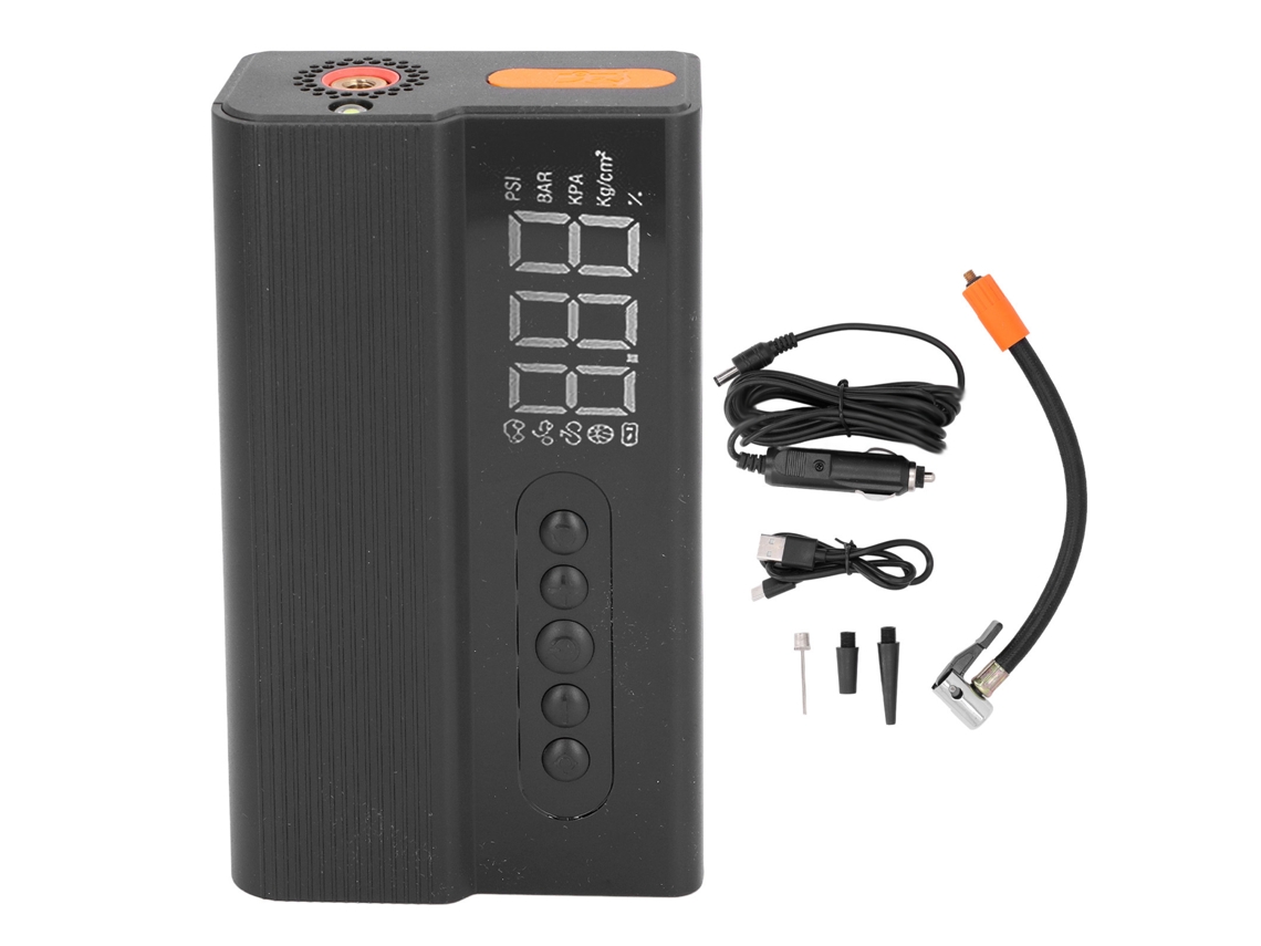 Inflador de neumáticos portátil con cable e inalámbrico con pantalla digital, compresor de aire para coche, minibomba de aire compacta