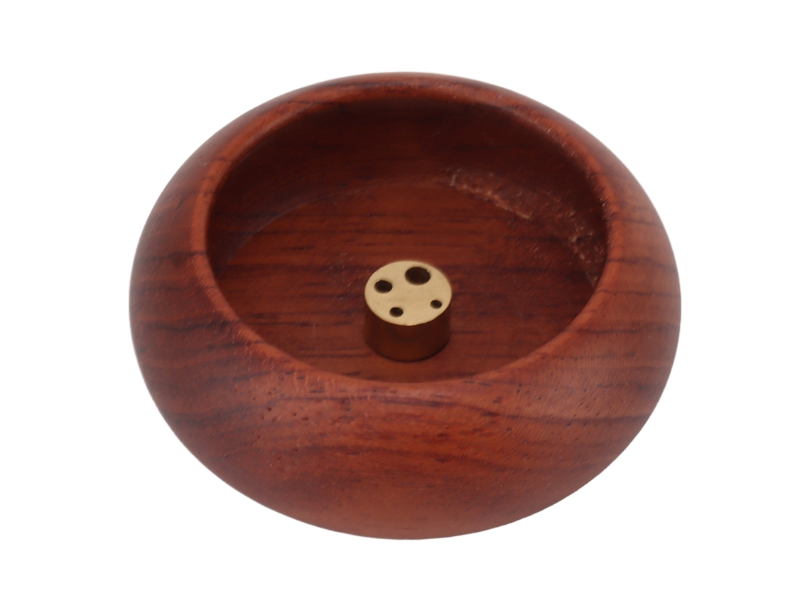 Porta incienso para varillas de madera, cobre, pequeño, redondo, para aromaterapia, ceremonia del té, decoración del hogar B