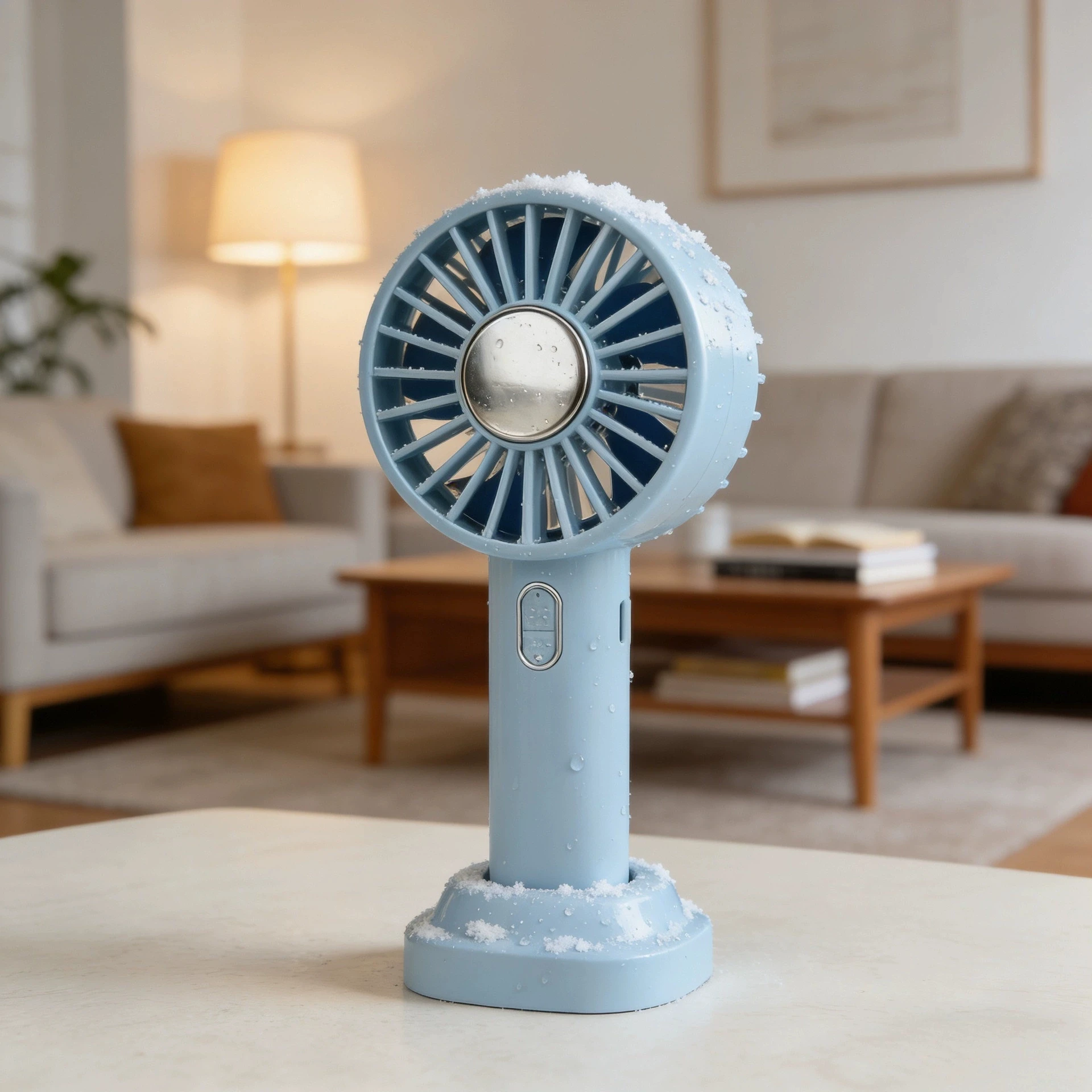 Mini Ventilador (azul) Con 3 Velocidades, Portátil, Ideal Para Refrescarse En Verano, Recargable Con Batería De 1800 Mah.