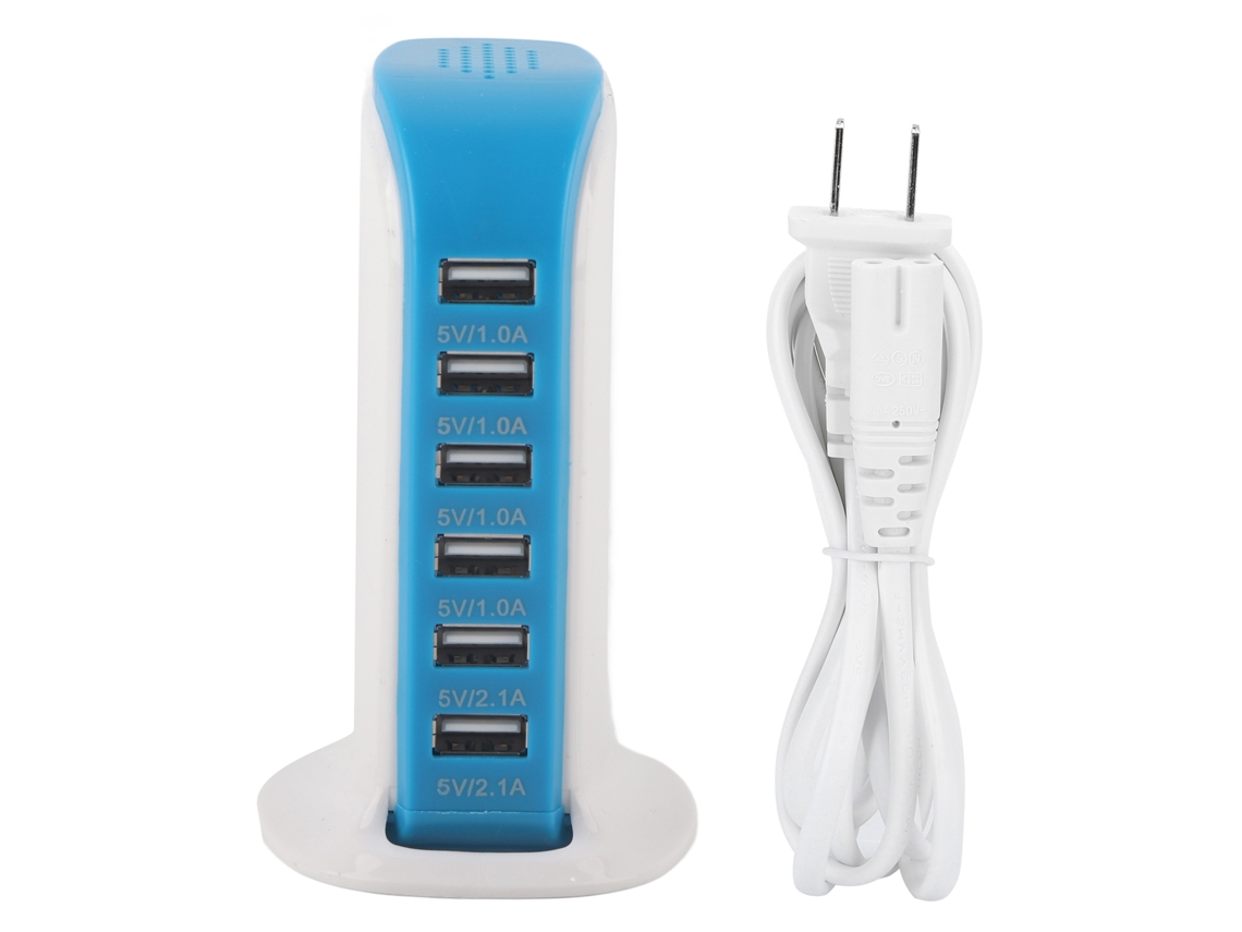 Cargador Usb (salida De 6 Puertos Carga Rápida 30w) Adecuado Para Iphone, Samsung Y Otros Dispositivos