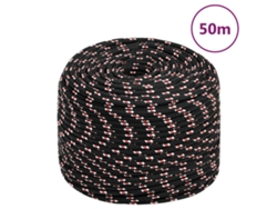 Cuerda De Barco Polipropileno Negra 6 Mm 50 M
