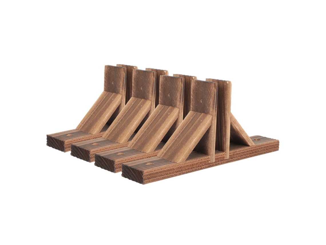 Soportes Para Vallas De Jardín Inoomp, 4 Piezas, Bases De Madera Para Postes De Valla, Piezas Para Vallas Pequeñas,