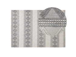 Alfombra de pelo corto BELIANI Bozova de Lana Gris 140x200