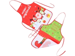 Juego De 2 Delantales De Cocina Sin Mangas De Tela Artística, Con Estampado Navideño, Transpirables