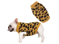 2026-suéter Para Cães E Gatos De Lã Quente Com Estampa De Leopardo Roupa De Inverno Tamanho S Amarelo