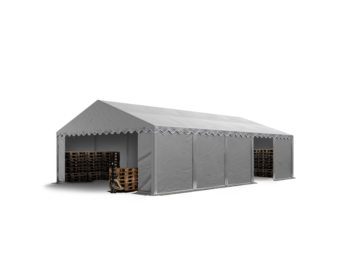 Cobertizo de almacenamiento de 5 x 10 m, PVC, 700 N, impermeable, gris, para herramientas