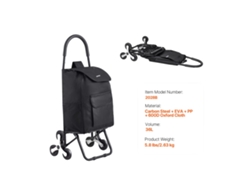 Carrito de compra, diseño tipo escalera, asa ergonómica, 36 L