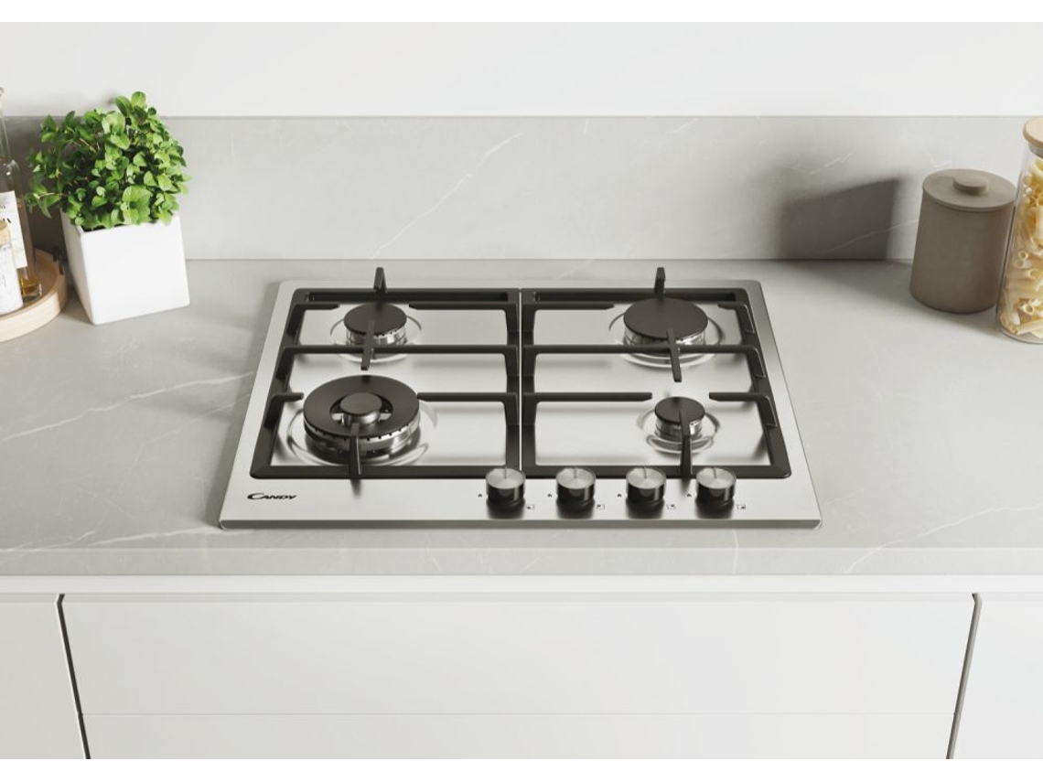 ESSENZA CDIH6GBFE4WX Aço inoxidável Embutido 60 cm Gás 4 zona(s) CANDY