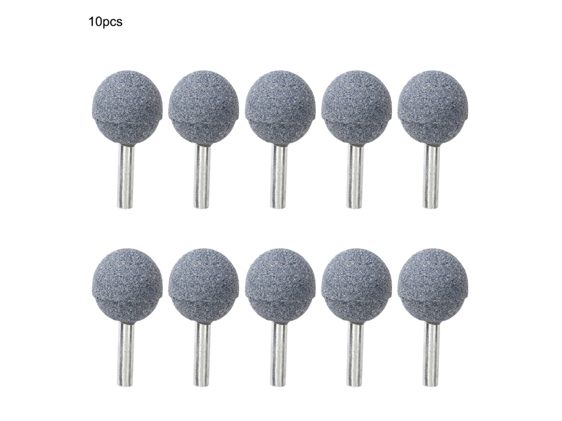 10pcs Ponta De Esmerilhamento Cerâmica Montada Para Polimento Pedra Cinza 6*25mm