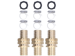 Conector de reparación Primerox para manguera, rosca macho/hembra de 3/4" y 5/8", kit de latón de 3 piezas.
