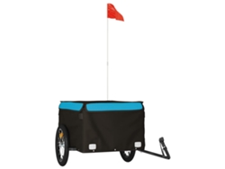 Remolque para bicicleta hierro VIDAXL negro y azul 45 kg