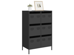 Aparador | Mueble De Comedor | Buffet Acero Negro 68x39x101,5 Cm Wsd84818