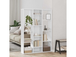 Biombo plegable | Separador/estantería 100x24x140 cm, derivados de madera, blanco