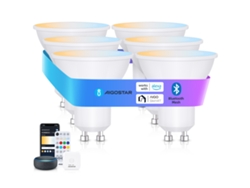 Bombilla inteligente Bluetooth Gu10 de malla de 6,5 W, 2700 K, 6500 K, regulable, compatible con Alexa y Google Home, Aigostar