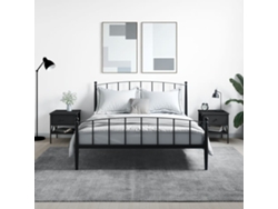 Mesitas de Noche 2 Pzs 40X42X45 Cm Derivados de Madera Negro
