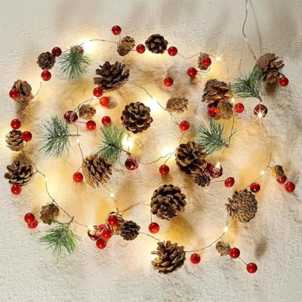 Nuevas luces LED de 2 m, piñas decorativas Treevayotoy