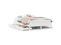 Maison Exclusive - Estructura De Cama Sin Colchón Madera De Pino Blanca 140x190 Cm