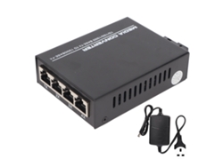 Conversor De Fibra Ethernet De 10/100/1000m Monomodo Unifilar Tx1310nm/rx1550nm Con Plug Uk 100‑240v