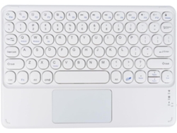 Teclado Bluetooth HEXINYIGJLY para iPad de 10'', silencioso, teclas redondas, panel táctil integrado, desmontable, blanco.